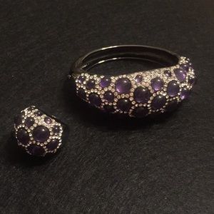 Cocktail ring and bracelet set